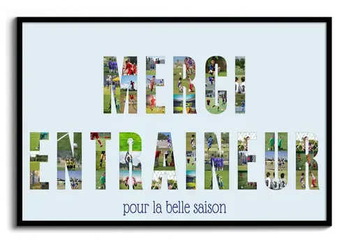 Créez votre collage photo "MERCI COACH" personnalisé pour fin de saison