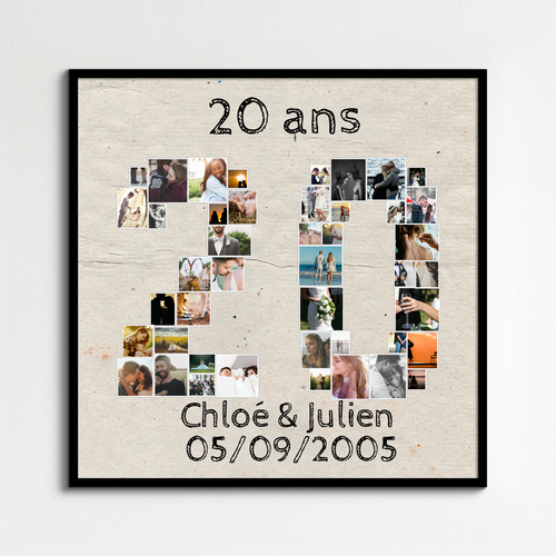 Créez votre photo-collage "20" anniversaire unique et mémorable dès aujourd'hui !