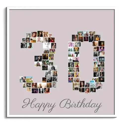 Collage photo 30e anniversaire - Cadeau personnalisé jubilé