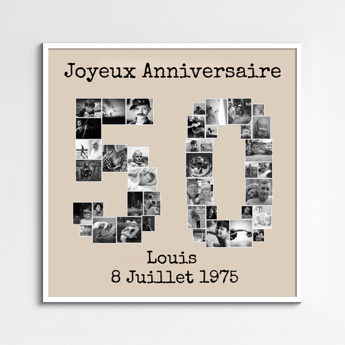 Créez une mosaïque photo 50 pour anniversaire ou noces d'or