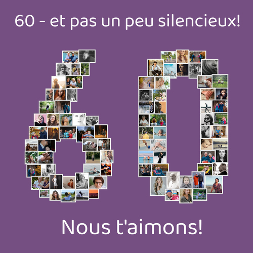 Collage numéro 60 personnalisée - Cadeau d'anniversaire ou retraite