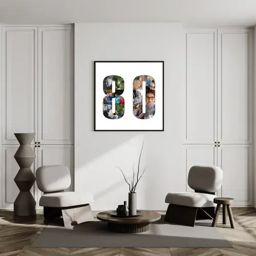 Collage de Photos Chiffre 80 Personnalisable