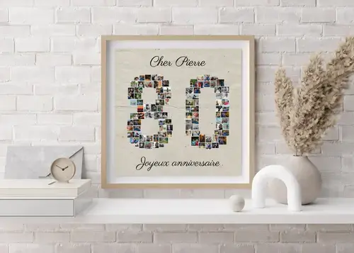Collage de Photos Chiffre 80 Personnalisable