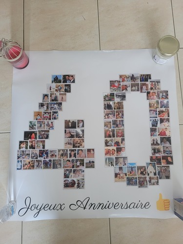 Photo du client Elodie pour l'évaluation Impression Photocollage Affiche 70x70cm