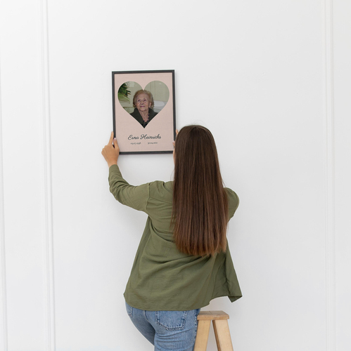 Portrait en coeur pour inhumation