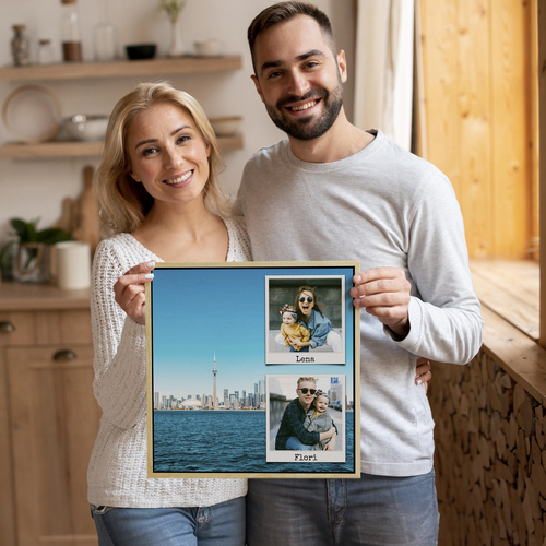 Collage photo voyage en acrylique personnalisée pour couples et familles