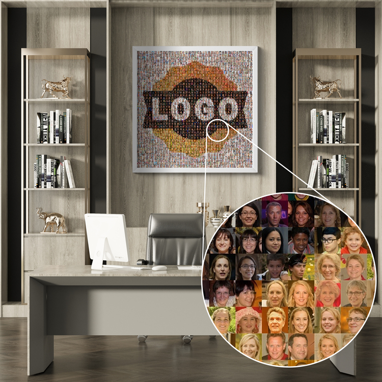 Mosaïque Logo Entreprise avec Photos Employés