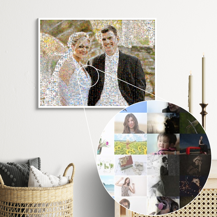 Mosaïque photo personnalisée mariage