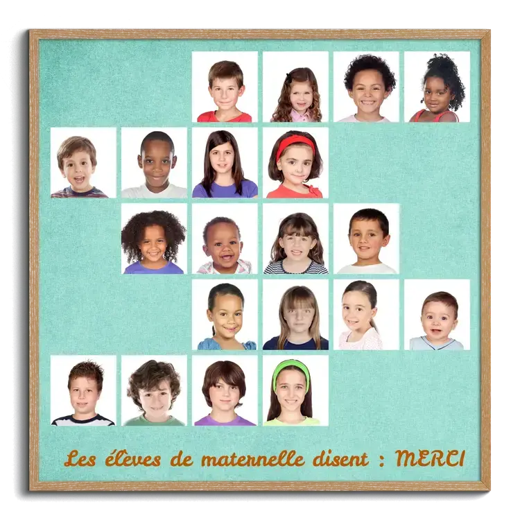 Cadeau d adieu maternelle ecole comme mosaique creative de photos