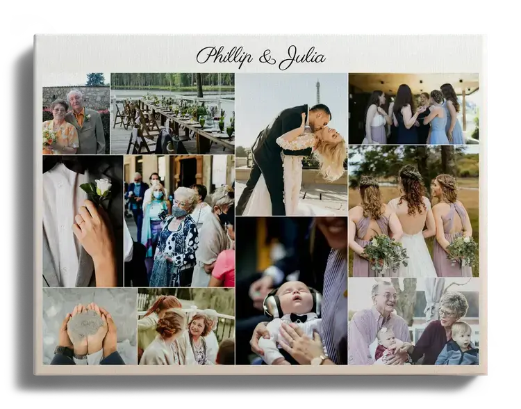 Fotocollage mariage souvenir ou cadeau avec photos