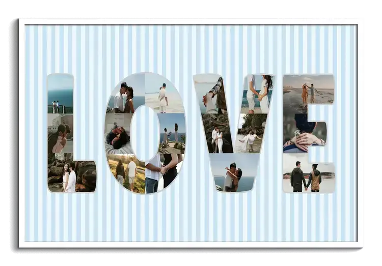 Mot LOVE en photomontage