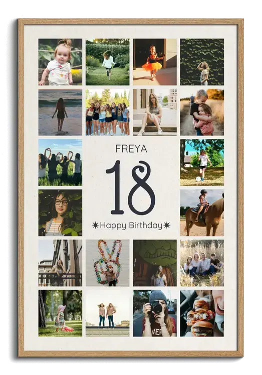 Collage photo chiffre 18 - anniversaire, majorité