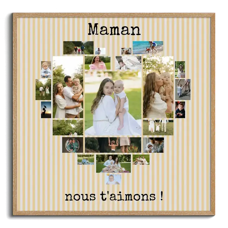 Cadeau personnalise pour Maman Photos en coeur avec message MAMA NOUS T AIMONS