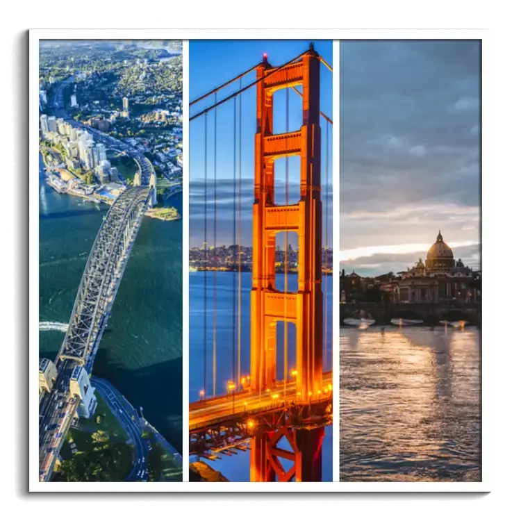 Collage de photos de voyage: villes & monuments