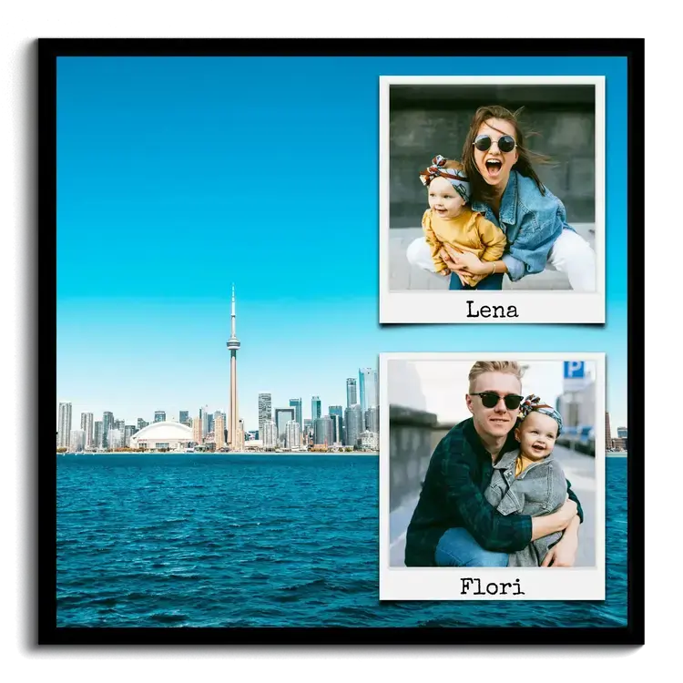 Souvenir de vacances en collage photo stylise avec polaroids