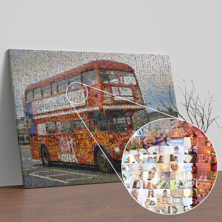 Mosaïque Photo Bus Londonien