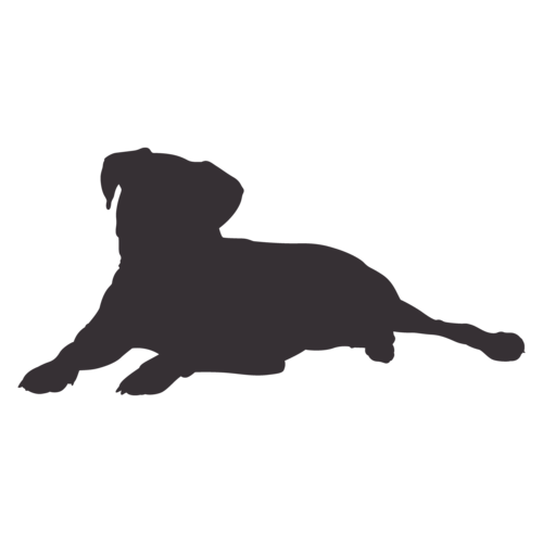 Silhouette de chien Boxer assis