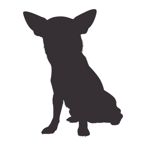 Silhouette de chien Chihuahua assis