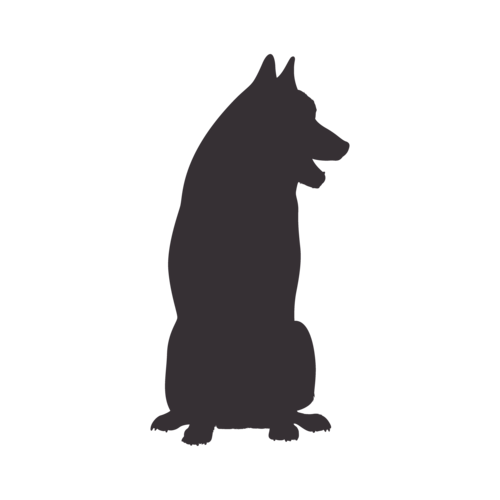 Silhouette de chien Husky Sibérien assis