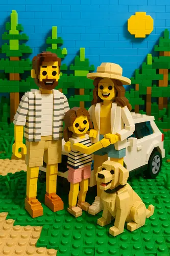 Photo transformée dans le style LEGO
